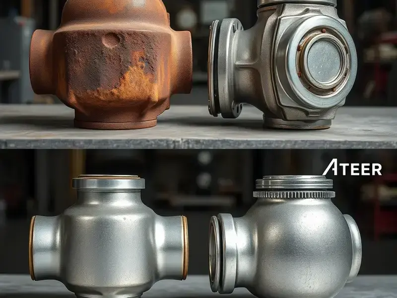 Before and after zinc plating on automotive restoration parts