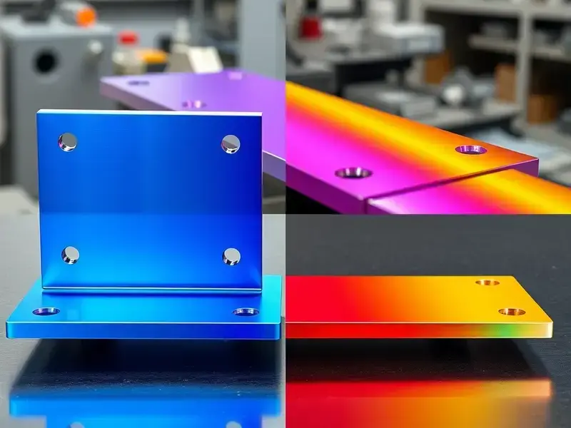 Aluminum anodizing comparison showing colorful finishes